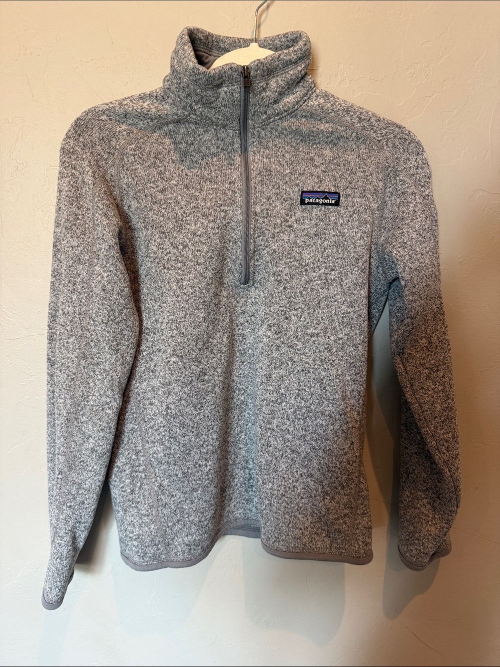 Patagonia Heather Gray Zip-Neck Fleece Pullover Size M
